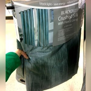 Dainty home greenish-Blue teal like curtains 104x84”